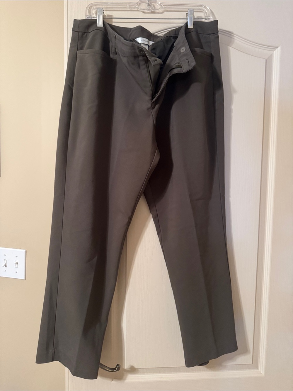 CJ Banks Olive Straight-Leg Women's Dress Pants